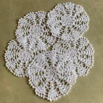 Toalhinhas de Sousplat em Croche Jogo de Chá Kit 10 Peças