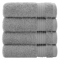 Toalhinhas turcas 100% algodão Cotton Paradise para banheiro, 4 peças de toalhas de rosto pequenas e macias absorventes, panos de lavagem para corpo, panos de lavagem cinza claro Toalhinhas turcas 100% algodão Cotton Paradise para banheiro, 4 peças de toalhas de rosto pequenas e macias absorventes, panos de lavagem para corpo, panos de lavagem cinza claro