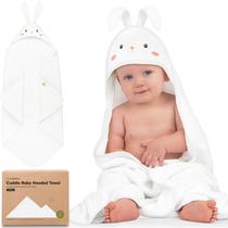 Toalla con capucha para bebé KeaBabies de bambú 89x89 cm, suave