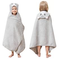 Toalla de baño con capucha 100% algodón estilo Cuartos para niños Gato gris Toalla de baño con capucha 100% algodón estilo Cuartos para niños Gato gris