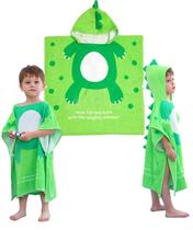Toalla de baño con capucha LOLANTA para niños, diseño de dinosaurio, 100% algodón