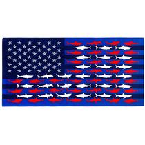 Toalla de Playa Beachland Tiburones Bandera Americana 76x152 cm 100% Algodón Toalla de Playa Beachland Tiburones Bandera Americana 76x152 cm 100% Algodón