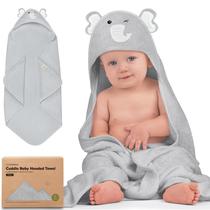 Toalla para Bebé KeaBabies con Capucha de Elefante de Bambú 89x89 cm Toalla para Bebé KeaBabies con Capucha de Elefante de Bambú 89x89 cm