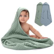 Toallas con Capucha para Bebés Comfy Cubs Paquete de 2 81x81 cm Algodón Muselina
