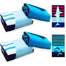 Toallas de Playa YIFONTIN 100% Algodón Extra Grandes 86x160 cm Paquete de 4