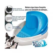 Tobo Fonte Agua Filtrada Para Caes E Gatos Bivolt Azul