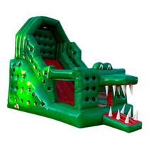 Tobogã Premium Jacaré Top c/ Motor - Brinquedo Inflável Mami