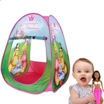 Toca Barraca Infantil Dobrável Menina Tenda Princesa + Boneca Sereia - DM Toys