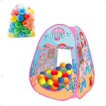 Toca Barraca Sereia Dobravel Com 50 Bolinhas Coloridas Fundo Do Mar Toca Barraca Sereia Dobravel Com 50 Bolinhas Coloridas Fundo Do Mar