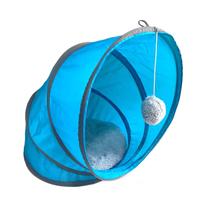 Toca Cama Caminha Iglu Túnel Espiral para Gatos - Azul