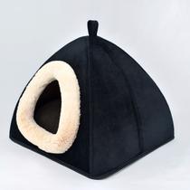 Toca Cama Quadrada para Cães ou Gatos KazzaVip Pelúcia 1,5mm Toque Suave 100% Poliéster Tam M Preto Toca Cama Quadrada para Cães ou Gatos KazzaVip Pelúcia 1,5mm Toque Suave 100% Poliéster Tam M Preto