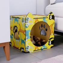 Toca Casa Grande Para Pet Gato Em Mdf 6mm Cubo De Chão - Decoraset