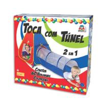 Toca com Túnel 2 em 1 c/ 60 bolinhas coloridas