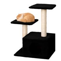 Toca De Gato Com Arranhador E Níveis Para Subir Preto Toca De Gato Com Arranhador E Níveis Para Subir Preto