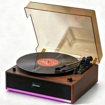 Toca Disco Vinil Retro Luz Rgb Vedo Bluetooth Altofalante 3 Veloc Lp Toca Disco Vinil Retro Luz Rgb Vedo Bluetooth Altofalante 3 Veloc Lp