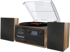 Toca-discos Bluetooth com mesa giratória Boytone BT-58W Mahogany