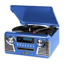 Toca-Discos Bluetooth Victrola Retro Anos 50 - Azul