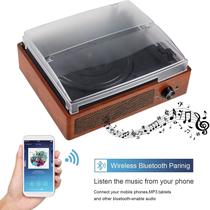 Toca-discos de vinil Bluetooth com alto-falantes e toca-discos para