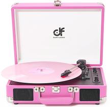 Toca-discos de vinil Bluetooth DANFI Audio Pink com alto-falante duplo