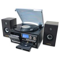 Toca-discos de vinil LoopTone 10 em 1 Bluetooth de 3 velocidades preto