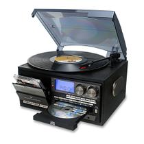 Toca-Discos de Vinil LoopTone 10 em 1 com Bluetooth - 3 Velocidades - Preto e Cinza