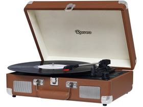 Toca Discos HI FI Raveo Sonetto Chrome, Vinyl, Bluetooth, USB, Aux, Marrom - 26401