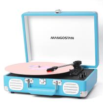 Toca-discos MANGOSTAN de 3 velocidades Bluetooth portátil azul