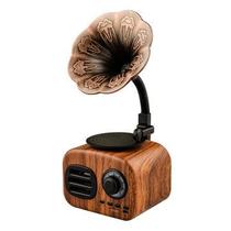 Toca-Discos Retro com Bluetooth - Reproduz Vinil, Rádio e MP3 - Acabamento em Nozes