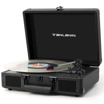 Toca-discos TANLANIN portátil Bluetooth de 3 velocidades preto