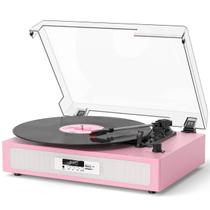 Toca-discos VICTRESS Rosa Bluetooth 3 Velocidades Gravação USB