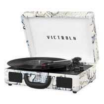 Toca-discos Victrola Journey Bluetooth Portable Retro Map