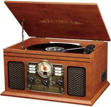 Toca-Discos Victrola Nostalgic 6 em 1 com Bluetooth - Acabamento Mogno