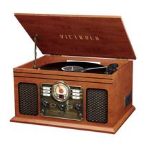 Toca-Discos Victrola Nostalgic 7 em 1 com Bluetooth - Acabamento Mogno Toca-Discos Victrola Nostalgic 7 em 1 com Bluetooth - Acabamento Mogno