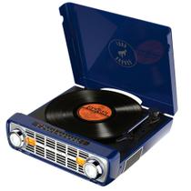 Toca-discos vinil Bronco LP ION c/ rádio, USB, entrada auxiliar e conversão digital - Azul