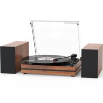 Toca-Discos Vintage Seasonlife - Drive por Correias - Madeira Vermelha