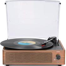 Toca-discos WOCKODER Vintage para vinil com Bluetooth Brown