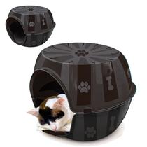 Toca Gato Paris Casinha Grande Pet Cama Resistente Preto