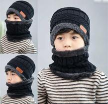 Toca Infantil/Adulto Com Cachecol Inverno Gorro(3-12anos)