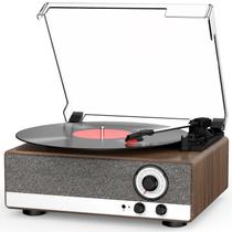 Tocador de Discos de Vinil RetroAudio 7 em 1 Bluetooth Nogal