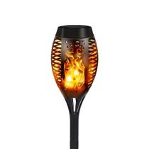 Tocha Solar P ZON Luminária solar de 12 LEDs com Efeito Chama para Decoração de Jardim
