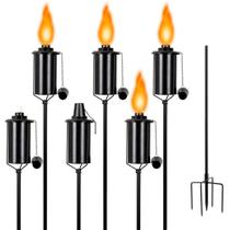 Tochas de Jardim de Metal TaoTazon Kit com 6 Unidades 155 cm 473 ml de Combustível Tochas de Jardim de Metal TaoTazon Kit com 6 Unidades 155 cm 473 ml de Combustível
