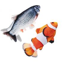 Tocirelo Brinquedo Interativo para Gatos Peixe Mexe-Mexe USB 2 Unidades Tocirelo Brinquedo Interativo para Gatos Peixe Mexe-Mexe USB 2 Unidades