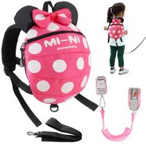 Toddler Harness Leash + Baby Anti Lost Wirst Link, rosa vermelha