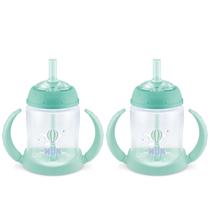 Toddler Sippy Cup NUK Learner Straw 150 ml, pacote com 2 unidades, mais de 8 m, verde