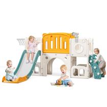 Toddler Slide YUYUE 8 em 1 com armazenamento e degraus antiderrapantes de 1 a 8 anos