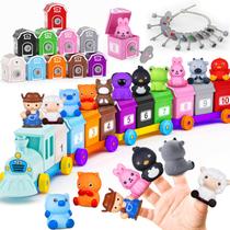 Toddler Train Toy Tubkam com 10 animais de fazenda Finger Puppet Toddler Train Toy Tubkam com 10 animais de fazenda Finger Puppet