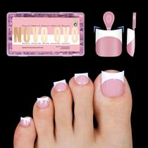 Toe Nail Tips NOVO OVO White French Press-on x240 com cola Toe Nail Tips NOVO OVO White French Press-on x240 com cola