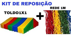 Toldo 1,00 x 1,00 para piscina de bolinhas e resistente + Rede de Proteção 1,00m Colorida e Resistente / Valentina Bri