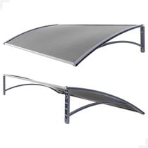 Toldo 1,00x0,50 Policarbonato Fumê Mão Francesa Cinza
