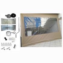 Toldo Cortina Retrátil completo Medidas: 3,30m x 2,60m Alta Resistência Cor Madeira